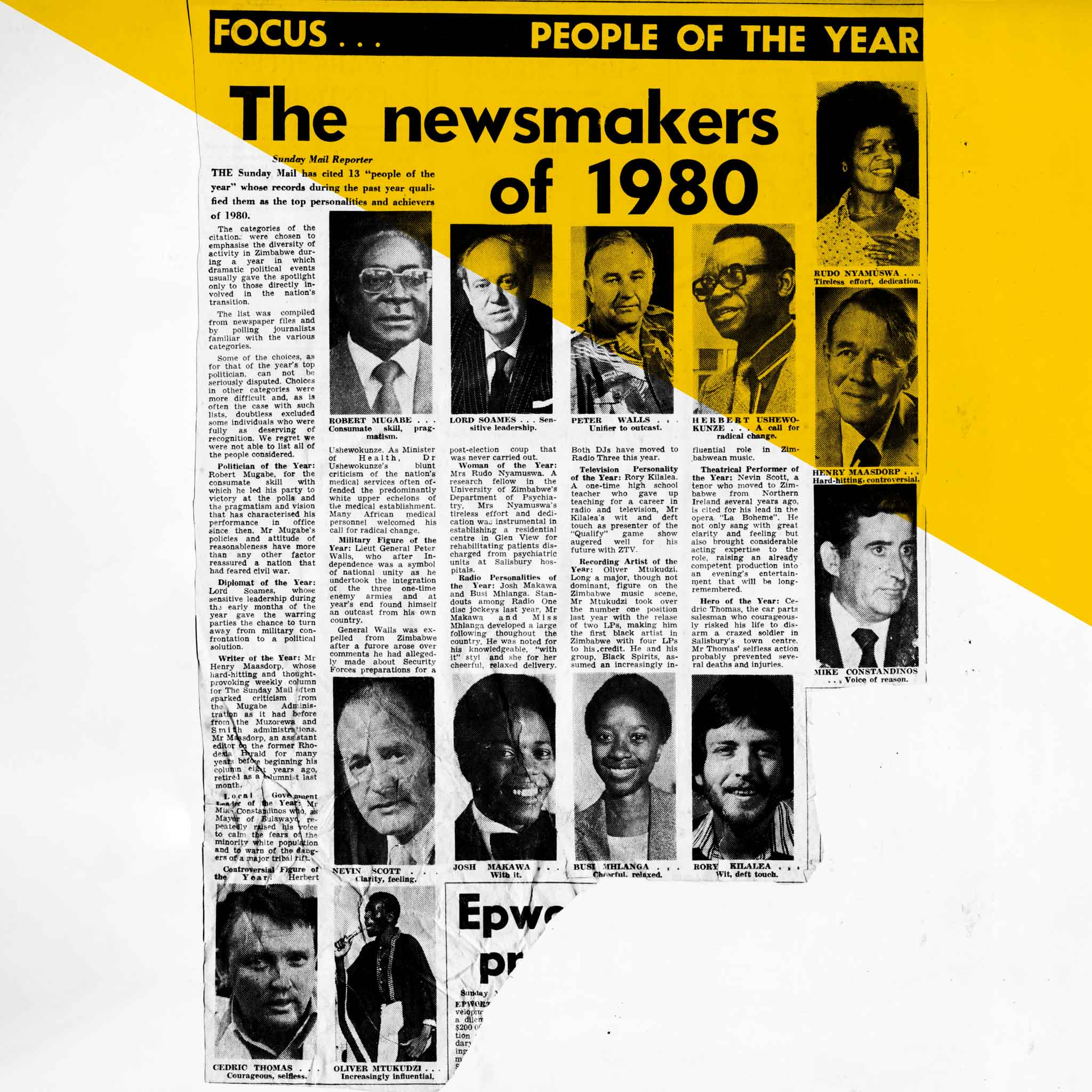 Focus… People of the Year – The Newsmakers of 1980